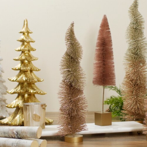 Northlight 14 Gold Glittered Spiral Sisal Christmas Tree Tabletop Decoration Perspective: back