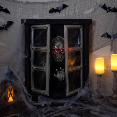 Northlight 29 Lighted and Animated Opening Window Halloween Decoration Perspective: back