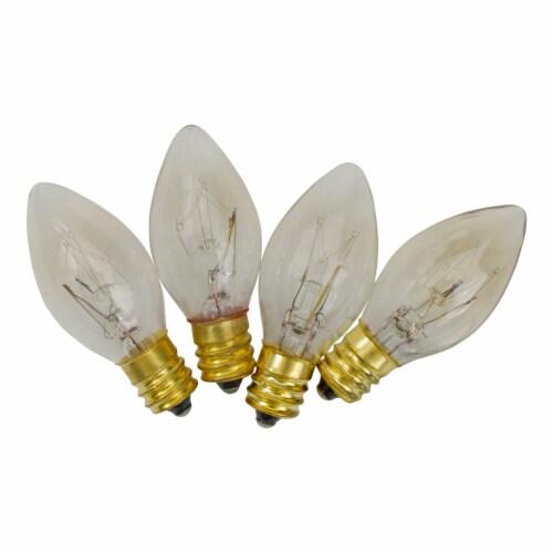 Northlight Set of 4 Clear C7 Transparent Christmas Replacement Bulbs - 2 Perspective: back