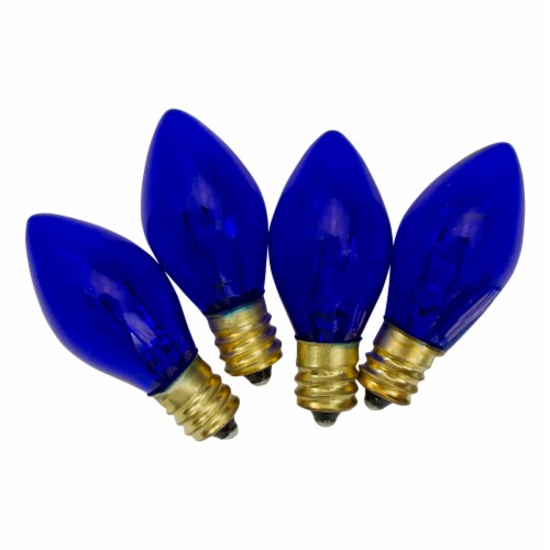 Northlight Set of 4 Blue C7 Transparent Christmas Replacement Bulbs - 2 Perspective: back