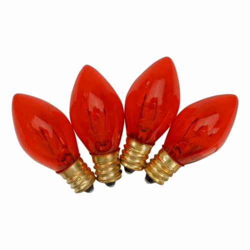 Northlight Pack of 4 Amber C7 Transparent Christmas Replacement Bulbs Perspective: back