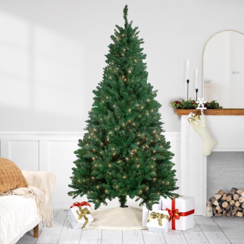 Northlight 7.5ft Pre-Lit Ravenna Pine Artificial Christmas Tree - Warm White LED Lights Perspective: back