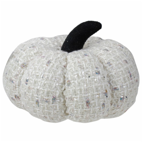 Northlight 7  Ivory Knitted Fall Harvest Tabletop Pumpkin Perspective: back