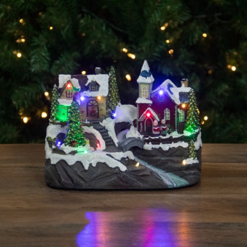 Northlight 9 Lighted and Animated Christmas Village Scene with a Moving