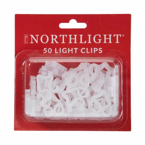 Northlight 50 Count Clear Outdoor Gutter Christmas Light Clips Perspective: back