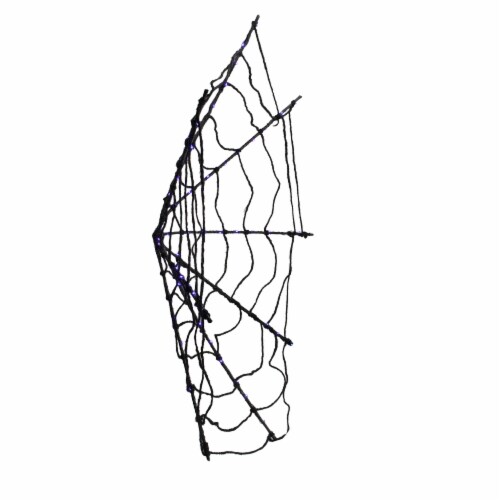 Northlight 16 Lighted Black B/O Spider Web Halloween Decoration with Purple LED Lights Perspective: back