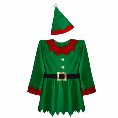 Northlight Women's Red and Green 2-Piece Elf Costume- Size XL Perspective: back