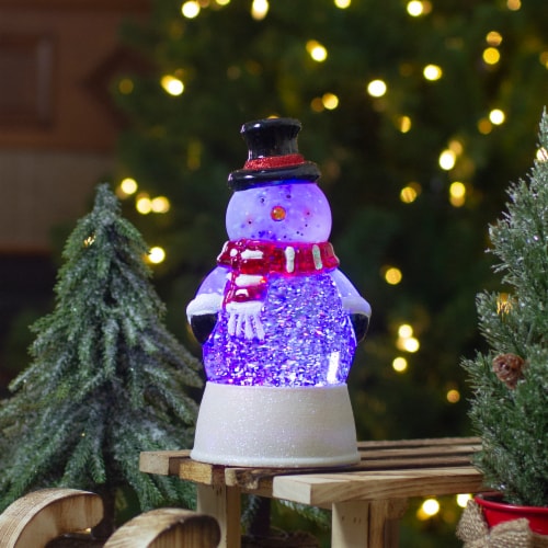 Northlight 7.5 LED Lighted Color Changing Snowman Christmas Snow Globe ...