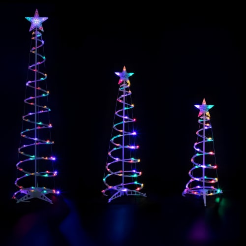 Multi Color Led Lighted Outdoor Spiral Christmas Trees 