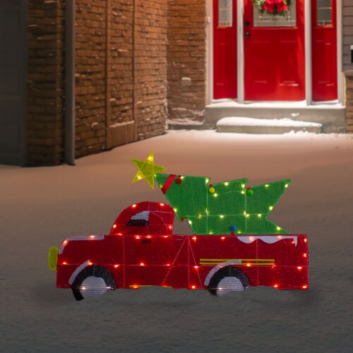 Northlight 36 LED Lighted Red Truck with Christmas Tree Outdoor Decoration 11 each QFC