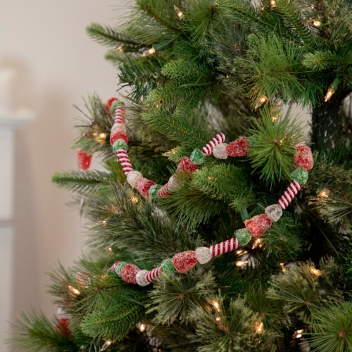 Northlight 4' Faux Gum Drop Candy and Peppermint Swirls Christmas Garland - Unlit Perspective: back