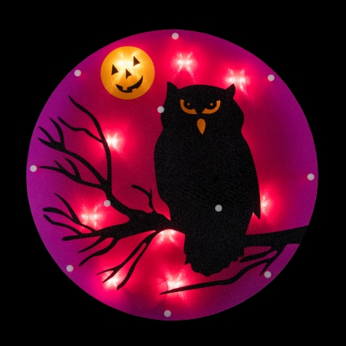 Northlight 13.75 Lighted Owl Halloween Window Silhouette Perspective: back