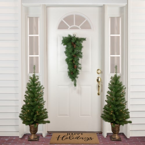 Northlight 30  Black River Pine Artificial Christmas Swag with Pine Cones, Unlit Perspective: back