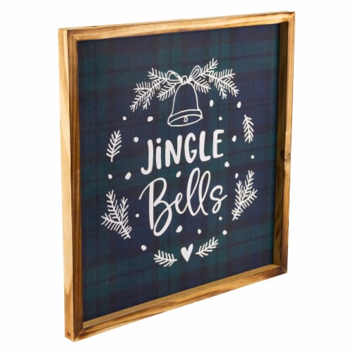 Northlight 15.75 Plaid 'Jingle Bells' Christmas Wall Sign Perspective: back