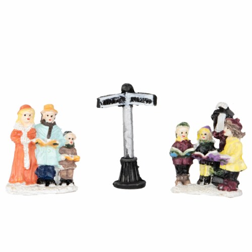 Northlight 9-Piece Santa and His Carolers Christmas Village Display Set Perspective: back