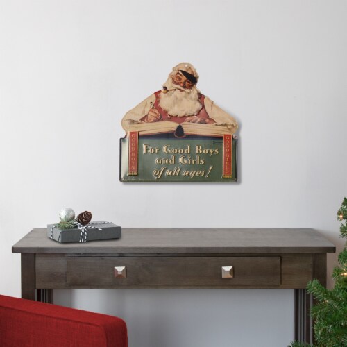 Northlight 12.5 Norman Rockwell 'No Christmas Problem Now' Tin Wall Art Perspective: back
