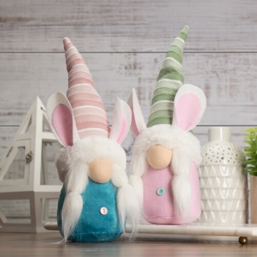 Northlight 13  Pink and Green Girl Easter Bunny Gnome Perspective: back