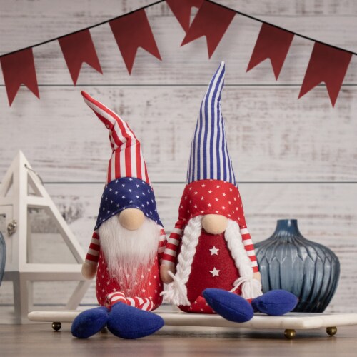 Northlight 17.75  Sitting Patriotic Boy 4th of July Gnome Perspective: back