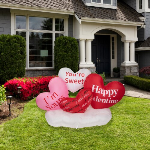 Northlight 5' Inflatable Lighted Valentine's Day Conversation Hearts Outdoor Decoration Perspective: back