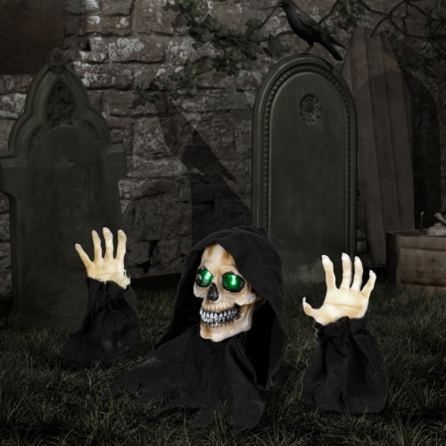 Northlight 8 Spooky Town LED Lighted Grim Reaper with Sound Outdoor Halloween Decoration Perspective: back