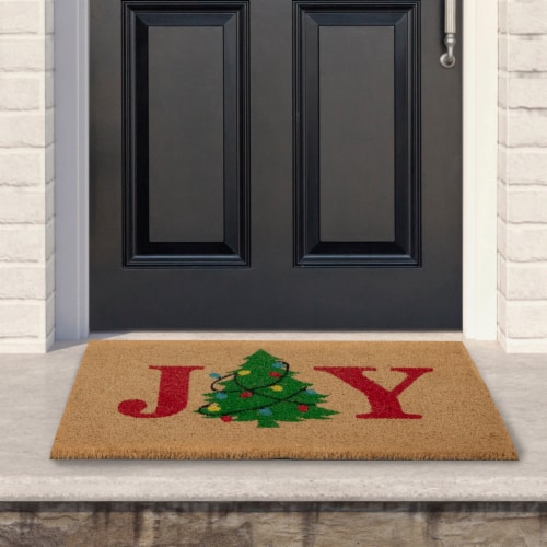 Northlight Natural Coir Joy Christmas Tree Doormat 18 x 30 Perspective: back