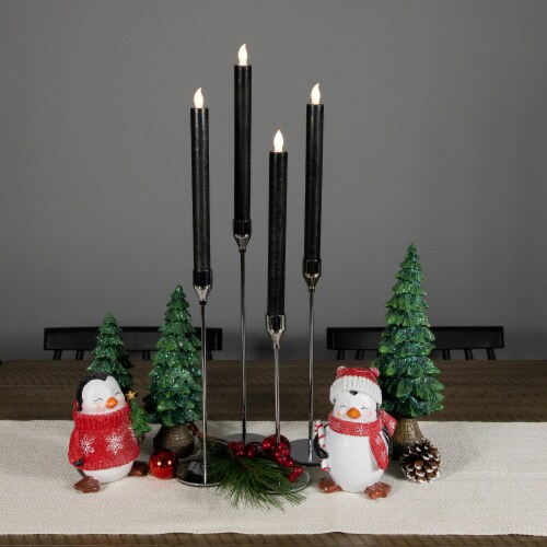 Northlight LED Flickering Flameless Solid Taper Halloween Candles 9.5 Black Set of 4 41 each King Soopers