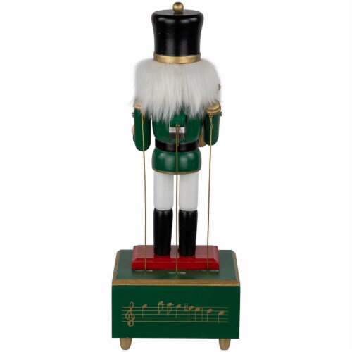 Northlight 12 Red Animated and Musical Christmas Nutcracker with Trumpet Perspective: back