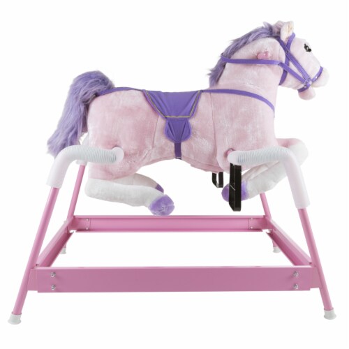 happy trails pink plush rocking pony