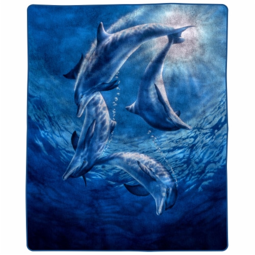 Full Queen Size Luxury Mink Blanket Dolphins Super Soft Fuzzy 74 x