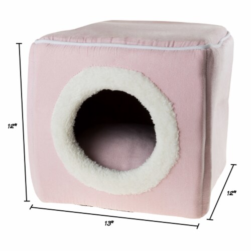 Petmaker  Cat Pet Bed Cave Soft Indoor Enclosed Covered - Pink Perspective: back