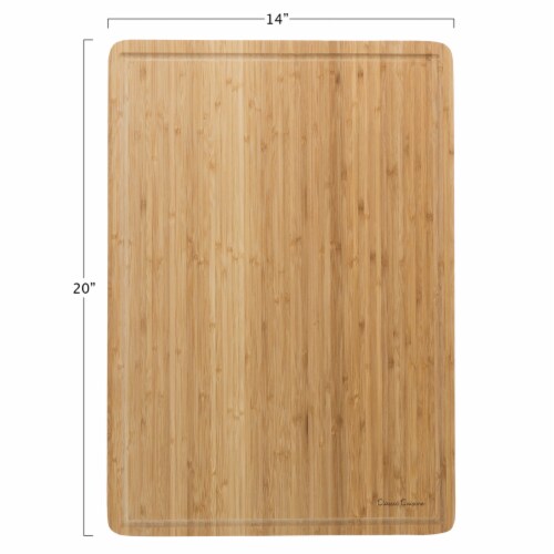 Extra Large Bamboo Cutting Board Eco Friendly and Antibacterial Chopping and Serving Board Perspective: back