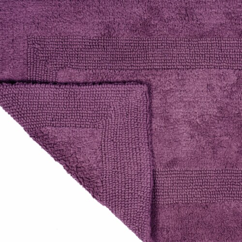 Lavish Home 100 Cotton Plush Bathroom Reversible Long Bath Mat 24