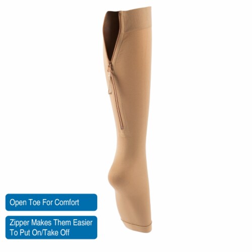 Small One Pair Zippered Compression Socks Increase Blood Flow and Decrease  Swelling, 1 unit - Kroger