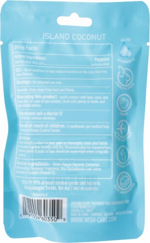 Wish Island Coconut hand Sanitizer Spray Perspective: back