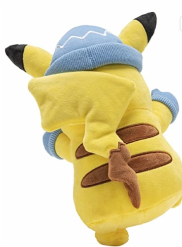Pokemon Winter Hat + Mitten Pikachu Plush Perspective: back