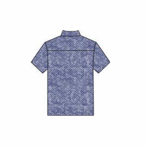 Caribbean Joe Men's Short Sleeve Poly Spandex Button Down Shirt - Watercolor Diamonds Perspective: back