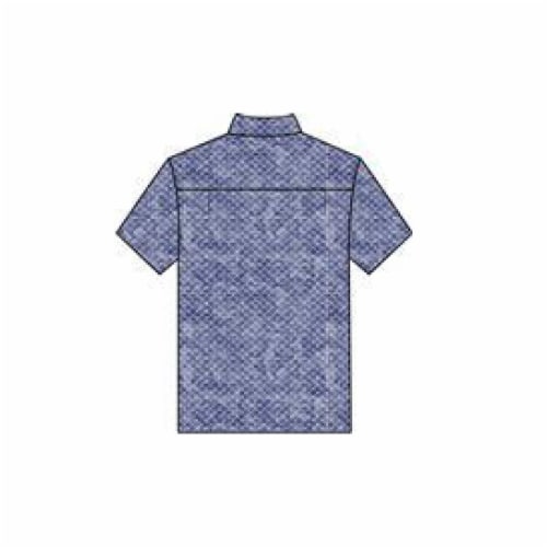 Caribbean Joe Men's Short Sleeve Poly Spandex Button Down Shirt - Watercolor Diamonds Perspective: back