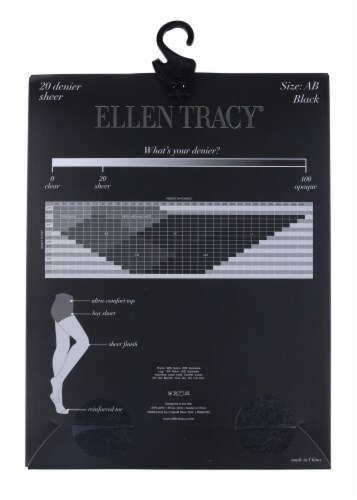 Ellen Tracy® Control Top Sheer Tights - Black Perspective: back