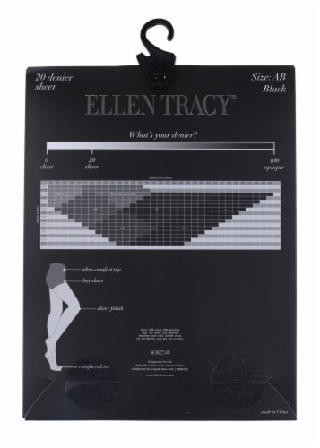 Ellen Tracy® Control Top Sheer Tights - Black Perspective: back