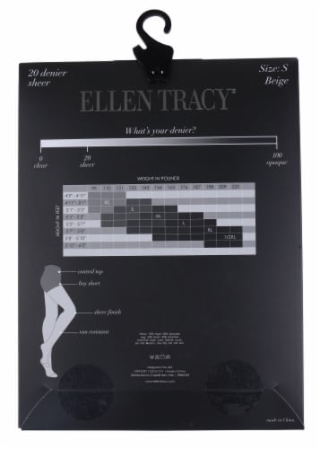 Ellen Tracy® Run-Resistant Control Top Sheer Pantyhose - Beige Perspective: back