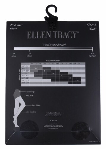 Ellen Tracy® 1pk Run Resistant Control Top Tights - Nude Perspective: back
