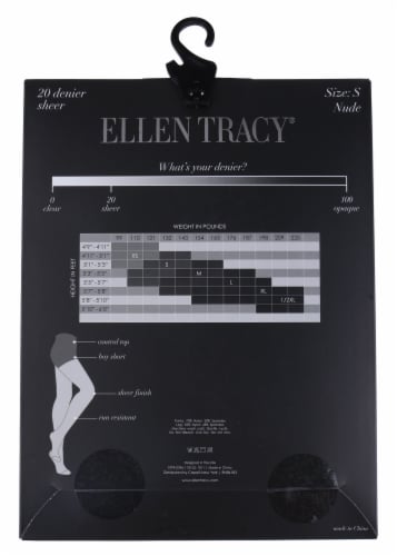 Ellen Tracy® 1pk Run Resistant Control Top Tights - Nude Perspective: back