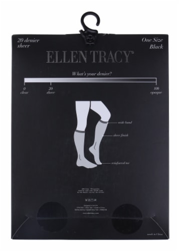 Ellen Tracy® Ladies 4pk Solid Sheer Knee High Socks - Black Perspective: back