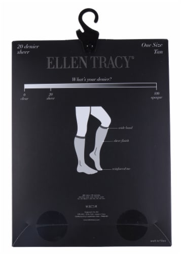 Ellen Tracy® Ladies 4pk Solid Sheer Knee High Socks - Tan Perspective: back