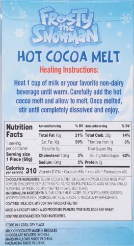 Treat Street Holiday Frosty the Snowman Hot Chocolate Melt Perspective: back