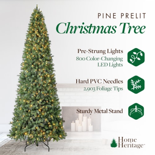 Home Heritage Cascade Quick Set 12 Ft 800 LED PreLit Artificial
