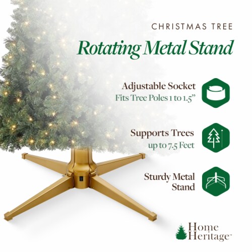 Home Heritage 11.5 Inch Artificial Christmas Tree Rotating Metal Stand