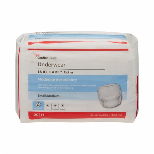 Covidien Disposable Underwear Small / Medium, Moderate, 20 Ct Perspective: back