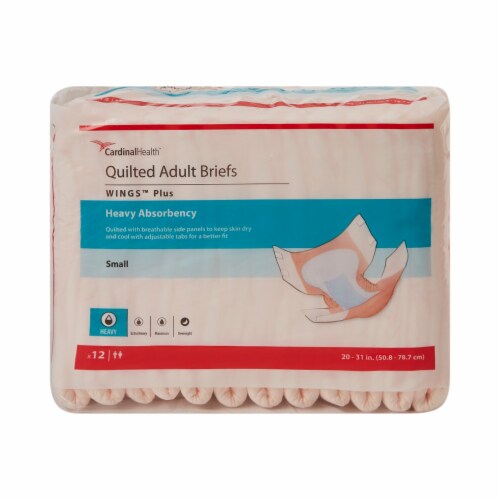 Wings Adult Incontinence Brief S Heavy Absorbency Quilted, 66032A, Heavy, 12 Ct Perspective: back