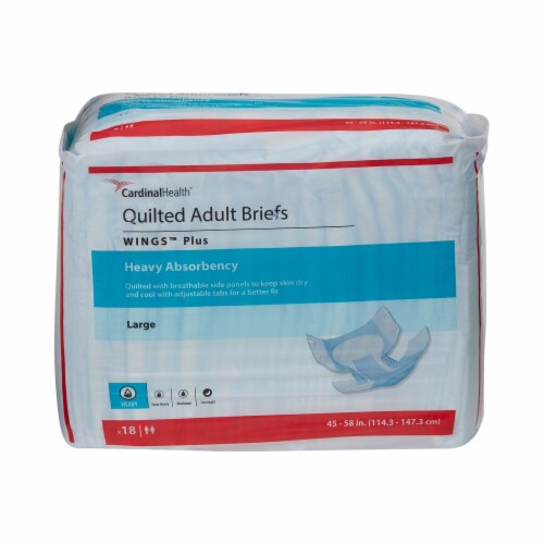 Wings Adult Incontinence Brief L Heavy Absorbency Quilted, 66034, Heavy, 18 Ct Perspective: back